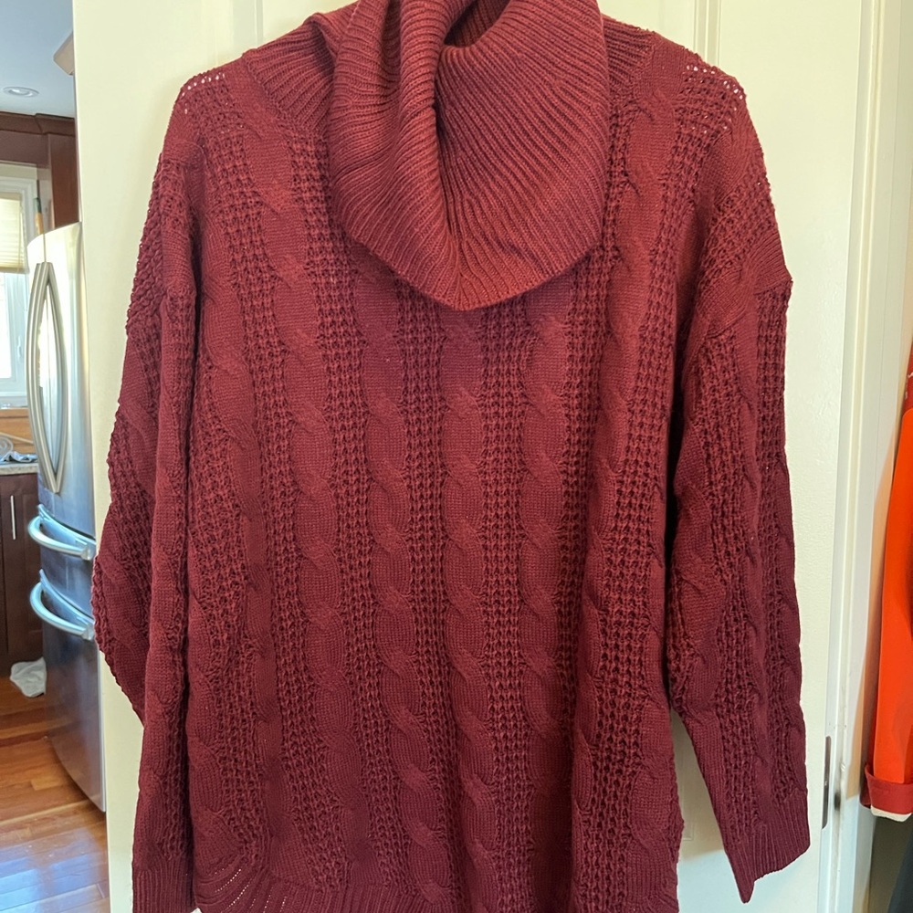 BloomChic Maroon Cowl Neck Sweater